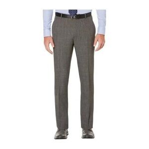 Perry Ellis Portfolio Men's Gray Slim-Fit Smoked Pearl Plaid Dress Pants 33 x 30